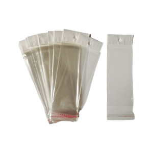 Bolsa de celofán con cenefa y adhesivo | 6cm x 20cm | 100pz