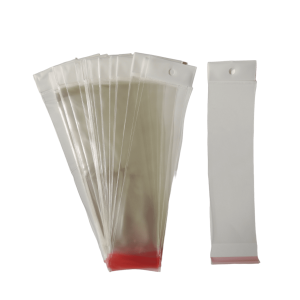 Bolsa de celofán con cenefa y adhesivo | 6cm x 26cm | 100pz