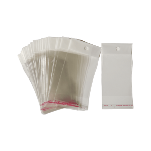 Bolsa de celofán con cenefa y adhesivo | 7cm x 15cm | 100pz