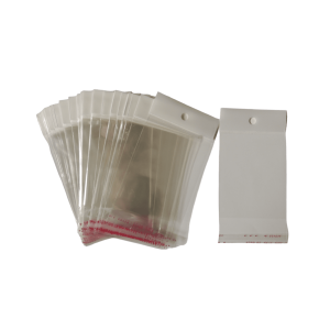 Bolsa de celofán con cenefa y adhesivo | 7.5cm x 14.7cm | 100pz