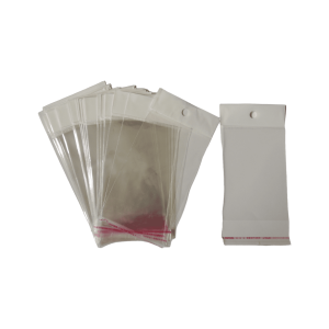 Bolsa de celofán con cenefa y adhesivo | 7.5cm x 16cm | 100pz
