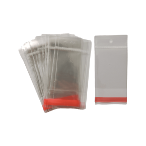 Bolsa de celofán con cenefa y adhesivo | 6cm x 13cm | 100pz