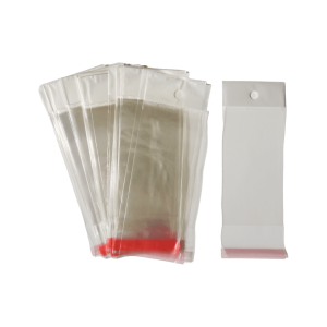 Bolsa de celofán con cenefa y adhesivo | 6cm x 17cm | 100pz