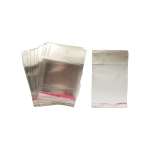 Bolsa de celofán con cenefa y adhesivo | 5cm x 8cm | 100pz