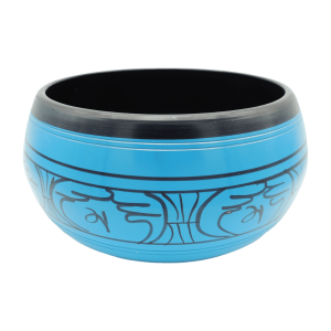 Tazón tibetano azul con negro de 22 cm