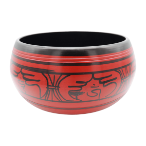 Tazón tibetano rojo con negro de 22 cm