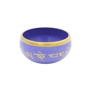 Tazón tibetano lila con dorado de 9.5 cm