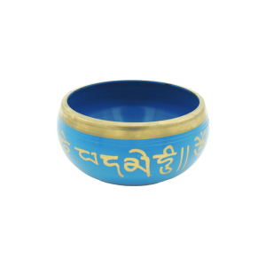 Tazón tibetano azul con dorado de 9.5 cm