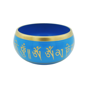 Tazón tibetano azul con dorado de 12.5 cm