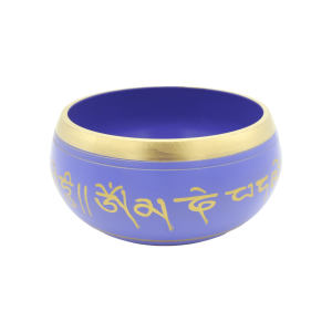 Tazón tibetano lila con dorado de 12.5 cm