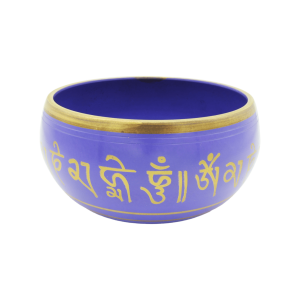 Tazón tibetano lila con dorado de 14.5 cm