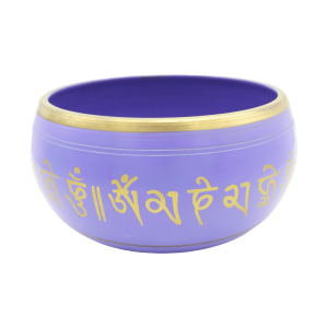 Tazón tibetano lila con dorado de 16.5 cm