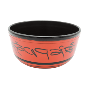 Tazón tibetano rojo con marrón