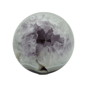Drusa de amatista pulida en forma de esfera