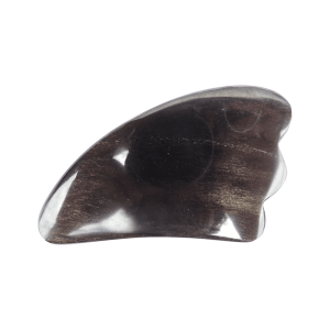 Gua Sha de piedra obsidiana dorada