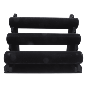 Exhibidor para pulseras de 3 niveles con terciopelo negro