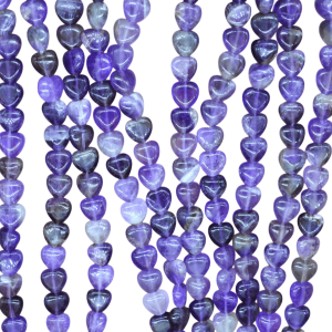 Tira de cuarzo amatista en forma de corazón | 10mm