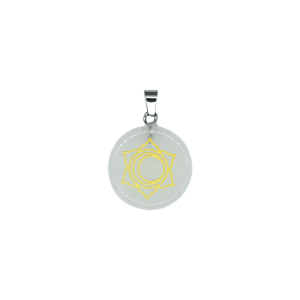 Dije de chacra sacro de cuarzo blanco