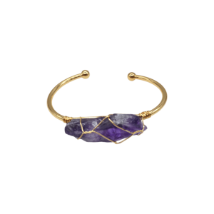 Brazalete ajustable de cuarzo amatista