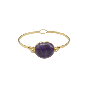 Brazalete de cuarzo amatista en forma redonda