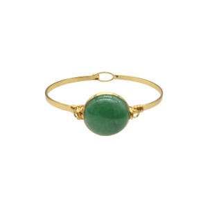Brazalete de cuarzo verde en forma redonda