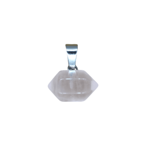 Dije de doble punta mini de cuarzo rosa