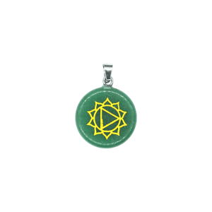 Dije de chacra plexo solar de cuarzo verde