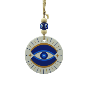 Colgante de cerámica con ojo turco, doble vista | Mod 2 | 7.5cm