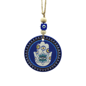 Colgante de cerámica con ojo turco, doble vista | Mod 3 | 7.5cm