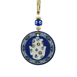 Colgante de cerámica con ojo turco, doble vista | Mod 6 | 7.5cm