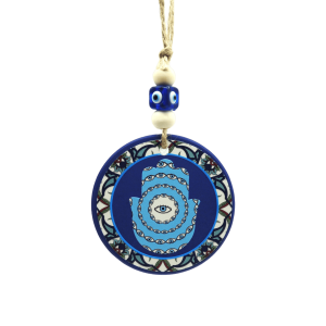 Colgante de cerámica con ojo turco, doble vista | Mod 8 | 7.5cm