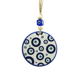 Colgante de cerámica con ojo turco, doble vista | Mod 9 | 7.5cm