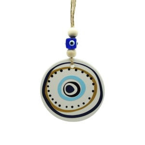 Colgante de cerámica con ojo turco, doble vista | Mod 10 | 7.5cm