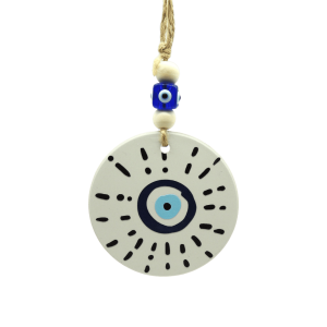 Colgante de cerámica con ojo turco, doble vista | Mod 11 | 7.5cm