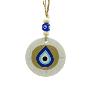 Colgante de cerámica con ojo turco, doble vista | Mod 12 | 7.5cm