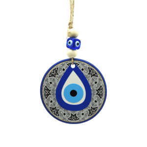 Colgante de cerámica con ojo turco, doble vista | Mod 13 | 7.5cm