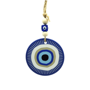Colgante de cerámica con ojo turco, doble vista | Mod 14 | 7.5cm