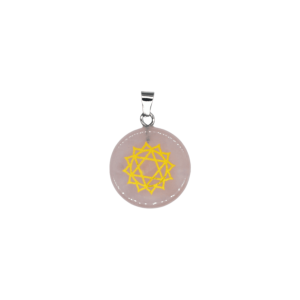 Dije de chacra corazón de cuarzo rosa