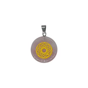 Dije de chacra corona de cuarzo rosa