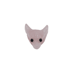 Dije de lobo de cuarzo rosa