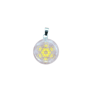 Dije de Metatrón de cuarzo rosa