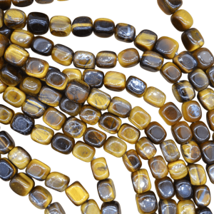 Tira de piedra ojo de tigre en forma de rectángulo | 8mm x 10mm