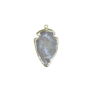 Dije de flecha de cuarzo blanco con dorado