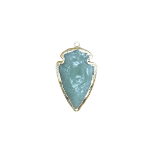 Dije de flecha de cuarzo verde con dorado