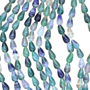Tira de piedra fluorita en forma de gota de 8mm x 12mm