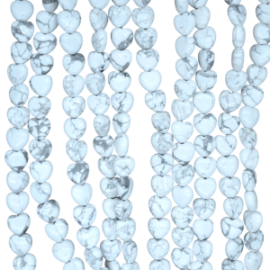 Tira de piedra howlita en forma de corazón | 10mm