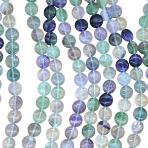 Tira de piedra fluorita en forma de luneta de 10mm