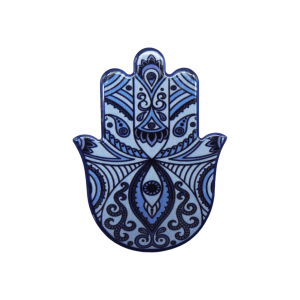 Mano de Fátima de cerámica con imán | Mod 4 | 6 cm x 8cm