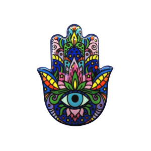 Mano de Fátima de cerámica con imán | Mod 7 | 6 cm x 8cm