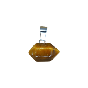 Dije de doble punta mini de piedra ojo de tigre